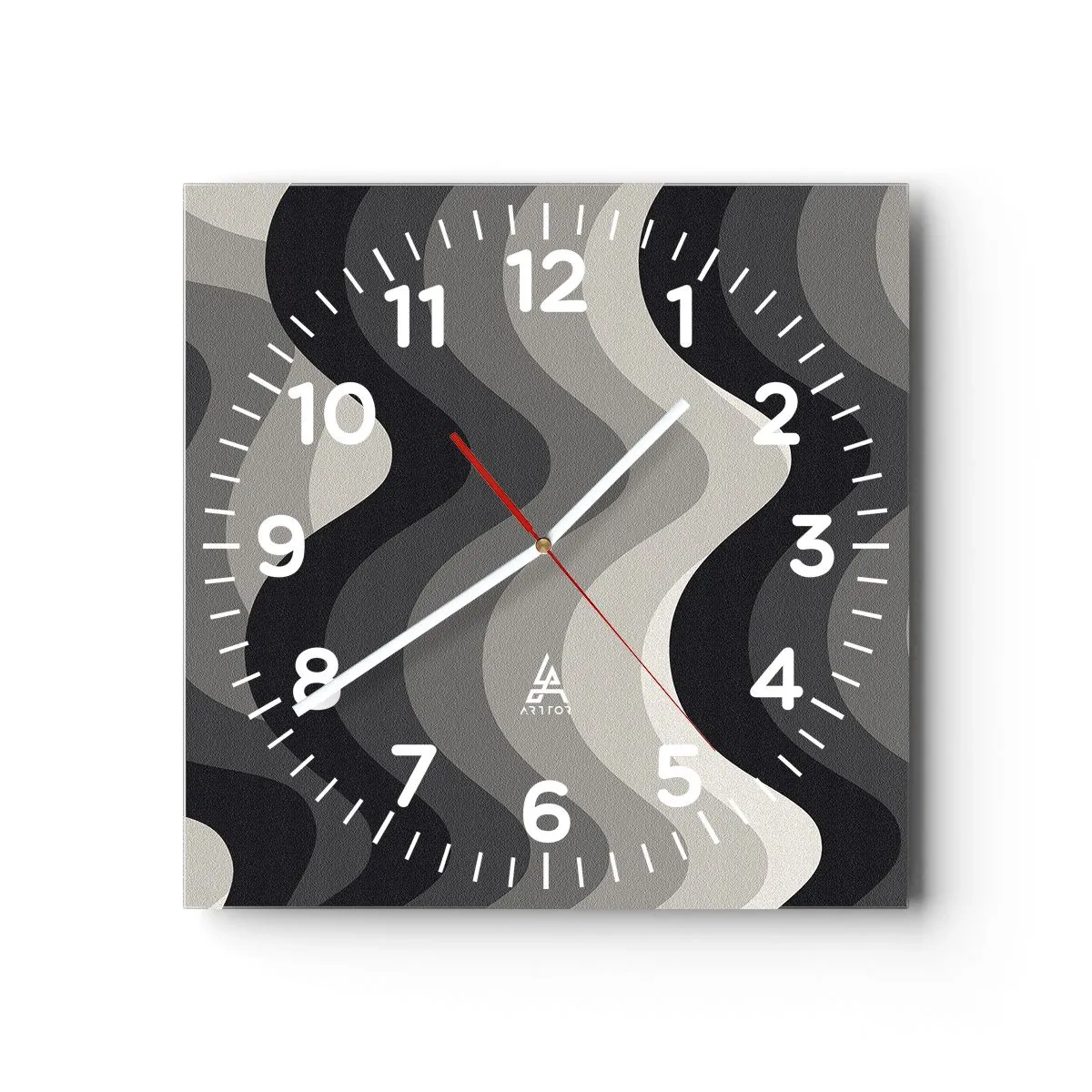 Wanduhr - Glasuhr - Eine Welle nach der anderen - 30x30 cm