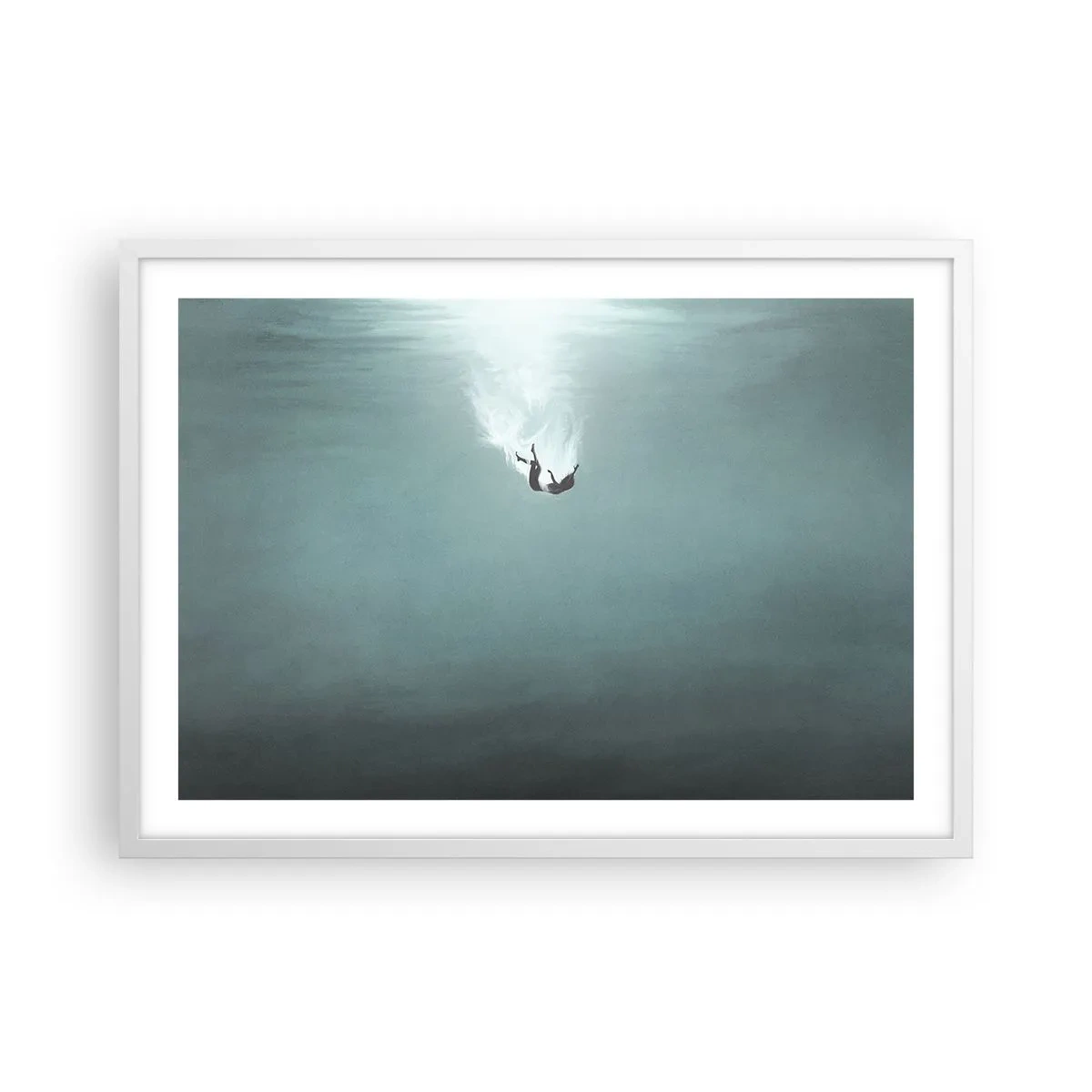 Poster in einem weißen Rahmen - In den Armen des Ozeans - 70x50 cm
