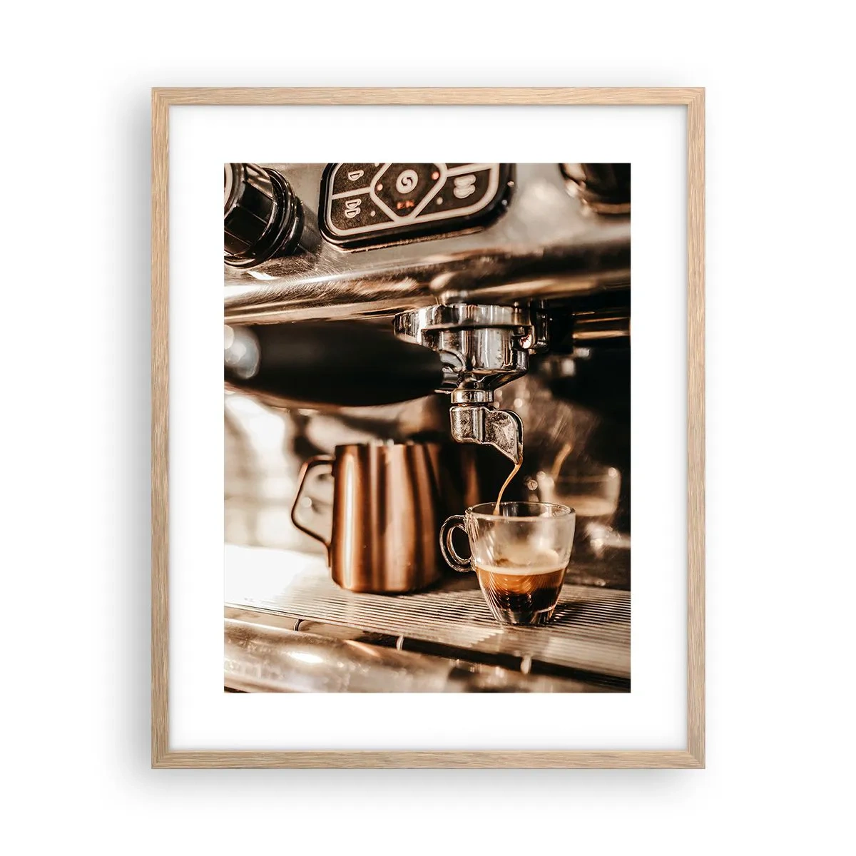 Poster in einem Rahmen aus heller Eiche - Kaffeeglanz - 40x50 cm