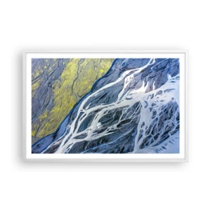 Poster in einem weißen Rahmen - Felsmalereien der Natur - 91x61 cm