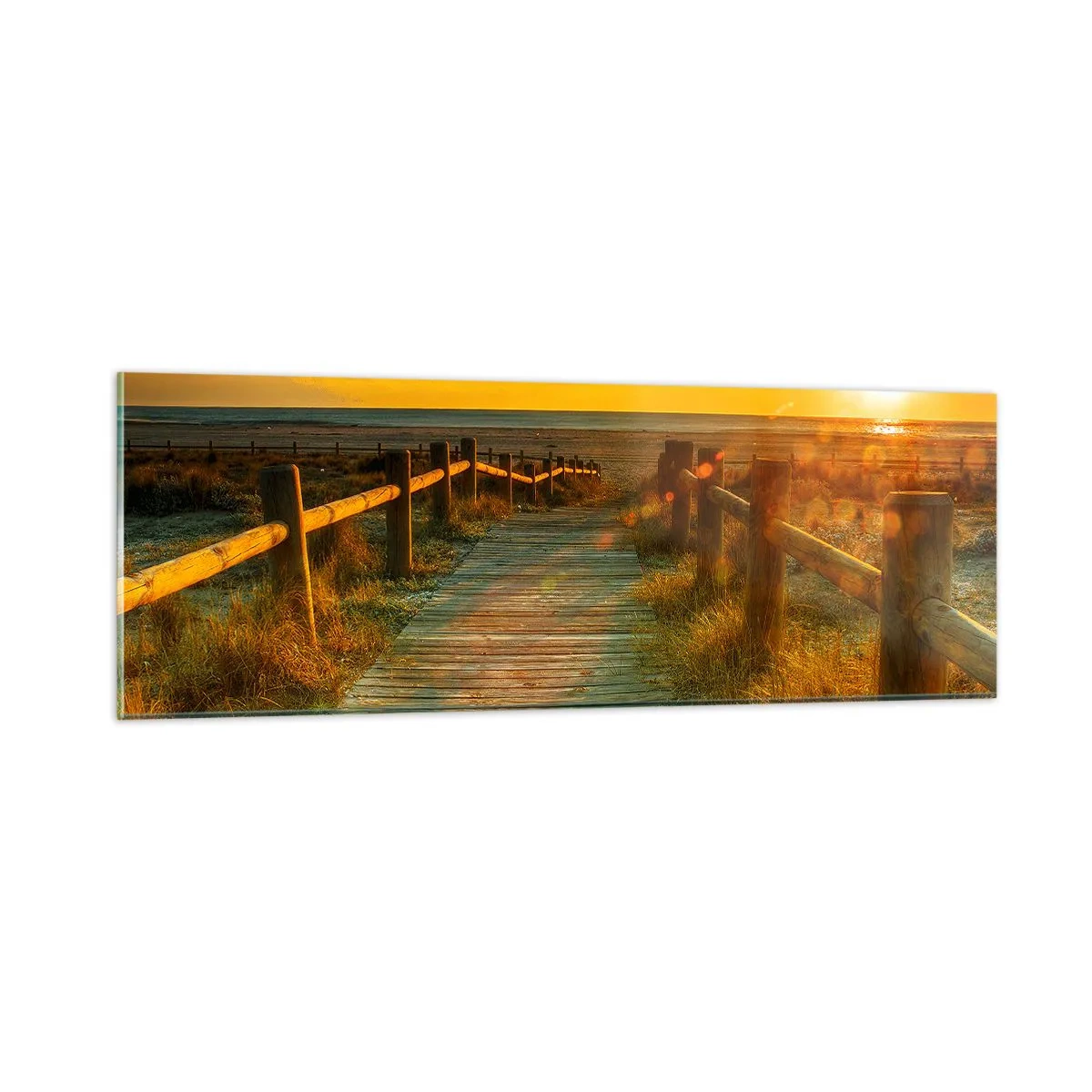 Glasbild - Bild auf glas - In altem Gold gebadet - 90x30 cm