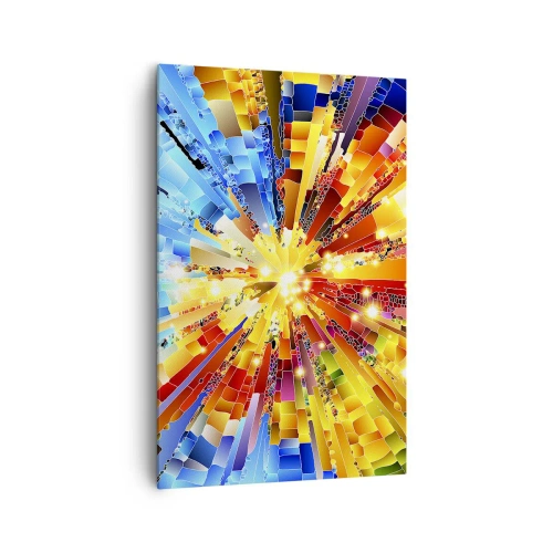 Bild auf Leinwand - Leinwandbild - Eine dynamische Explosion aus Farbe und Licht - 80x120cm - In Medienauflösung - Moderne Wanddekoration für Wohnzimmer und Schlafzimmer ARTTOR