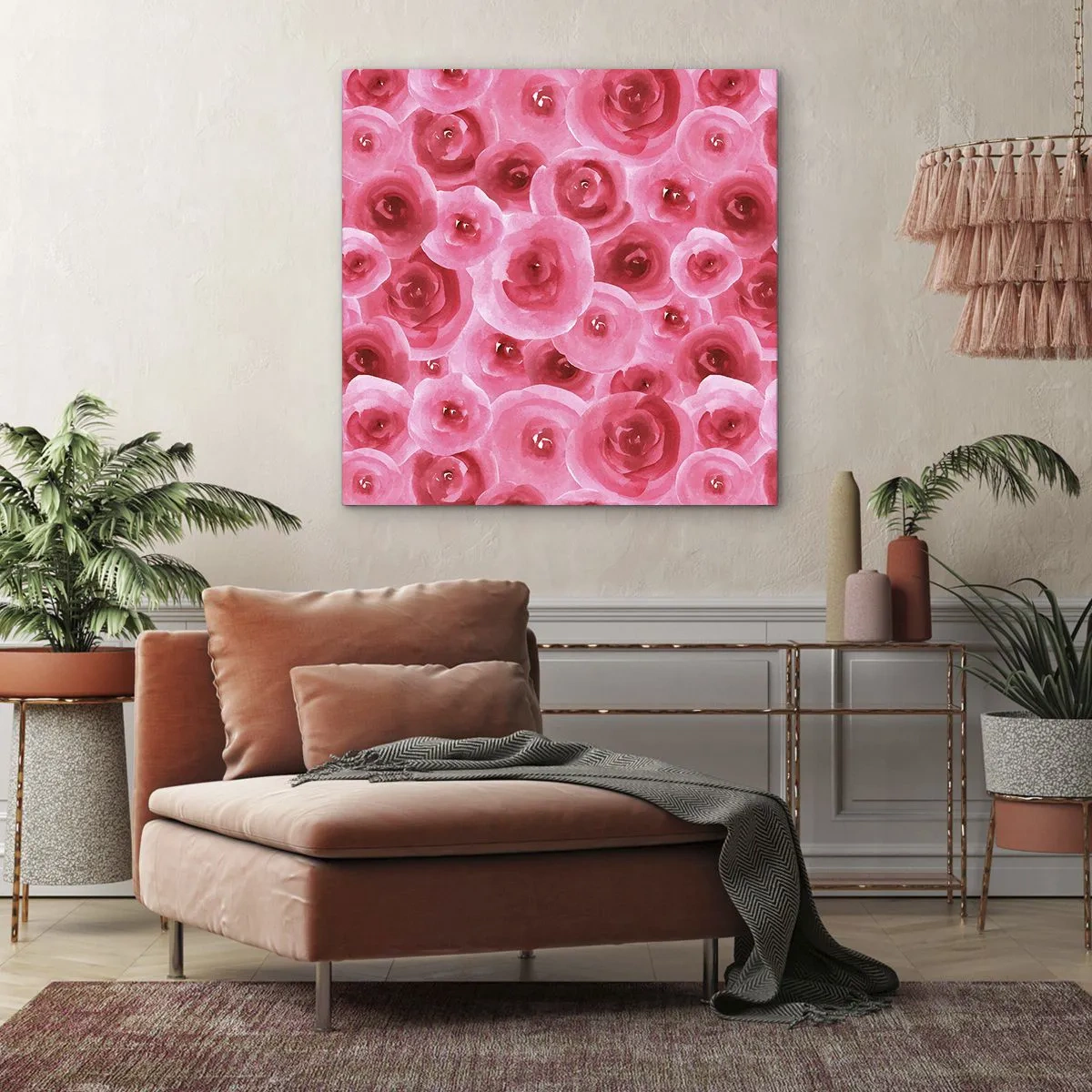 Bild auf Leinwand - Leinwandbild - Oben und unten Rosen - 30x30 cm