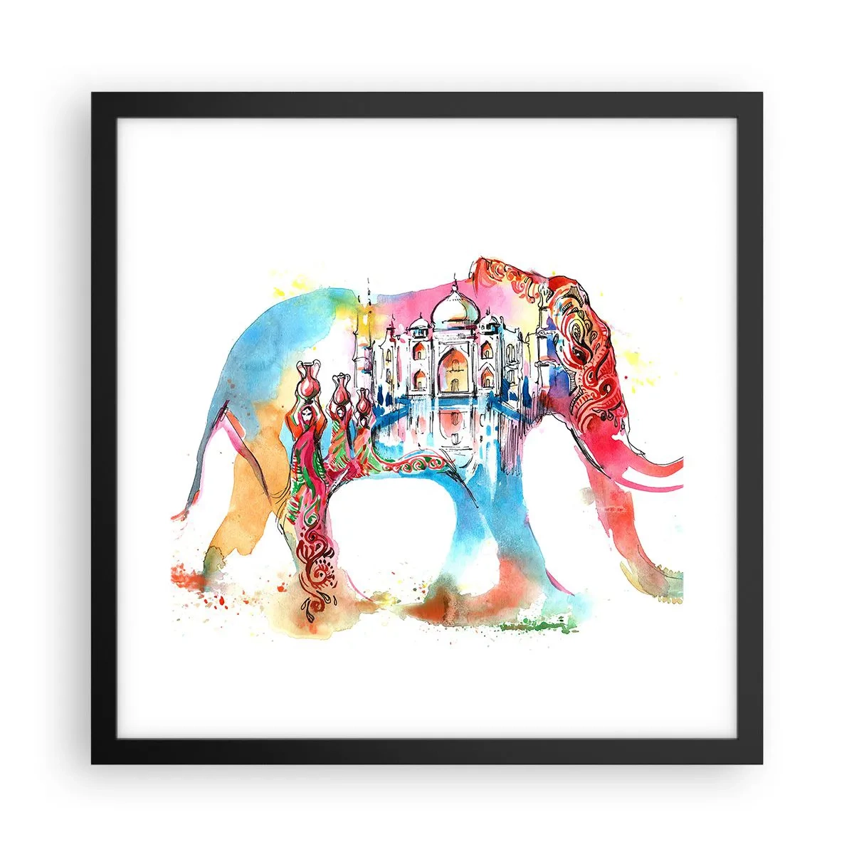 Poster in einem schwarzem Rahmen - Indien – die Aura der Liebe - 40x40 cm