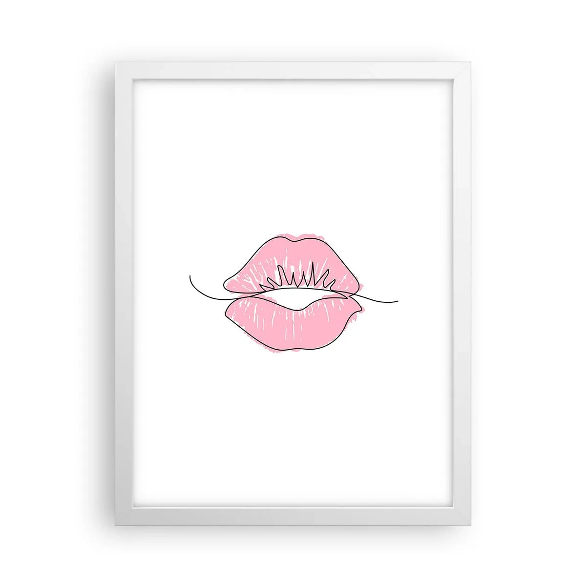 Poster in einem weißen Rahmen - Bereit zum Küssen? - 30x40 cm