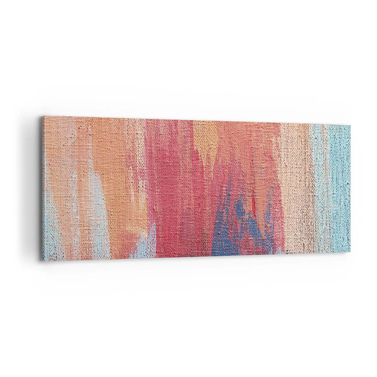 Bild auf Leinwand - Leinwandbild - Renne den Regenbogen hinunter - 100x40 cm