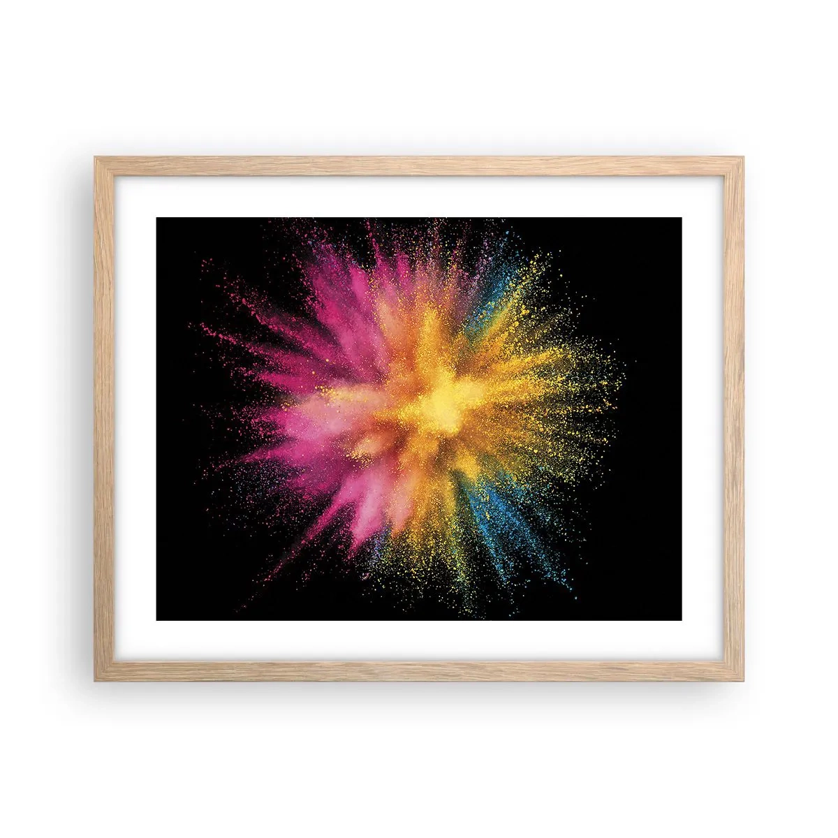 Poster in einem Rahmen aus heller Eiche - Die Geburt der Farben - 50x40 cm