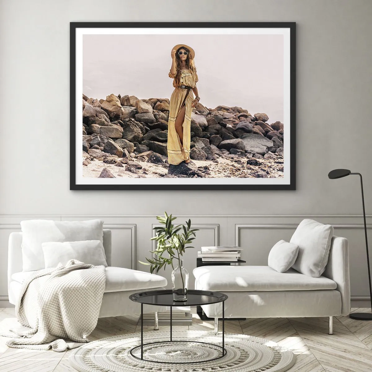 Poster in einem schwarzem Rahmen - Die Magie der Steine - 40x30 cm