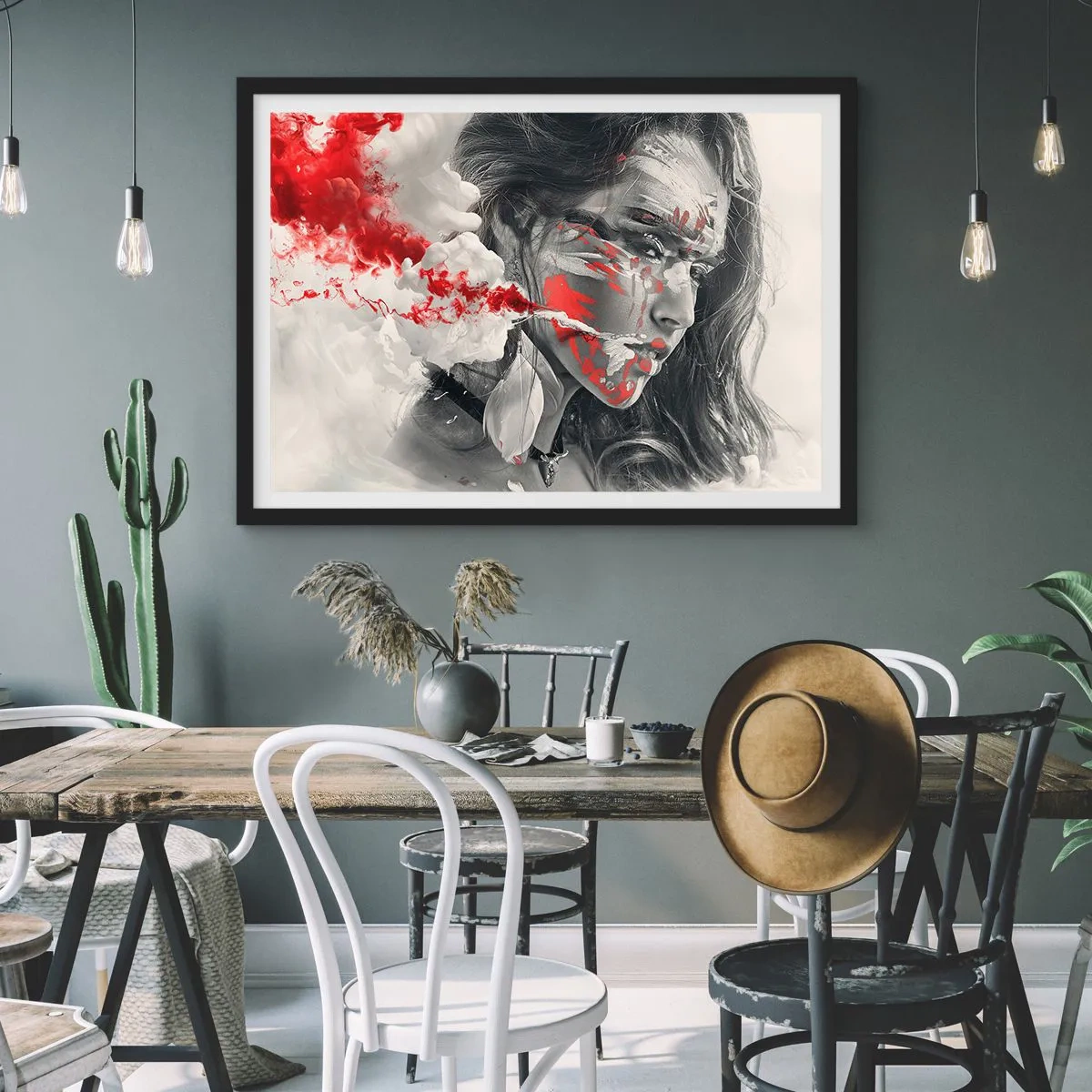 Poster in einem schwarzem Rahmen - Im Dunst der Absurdität - 91x61 cm