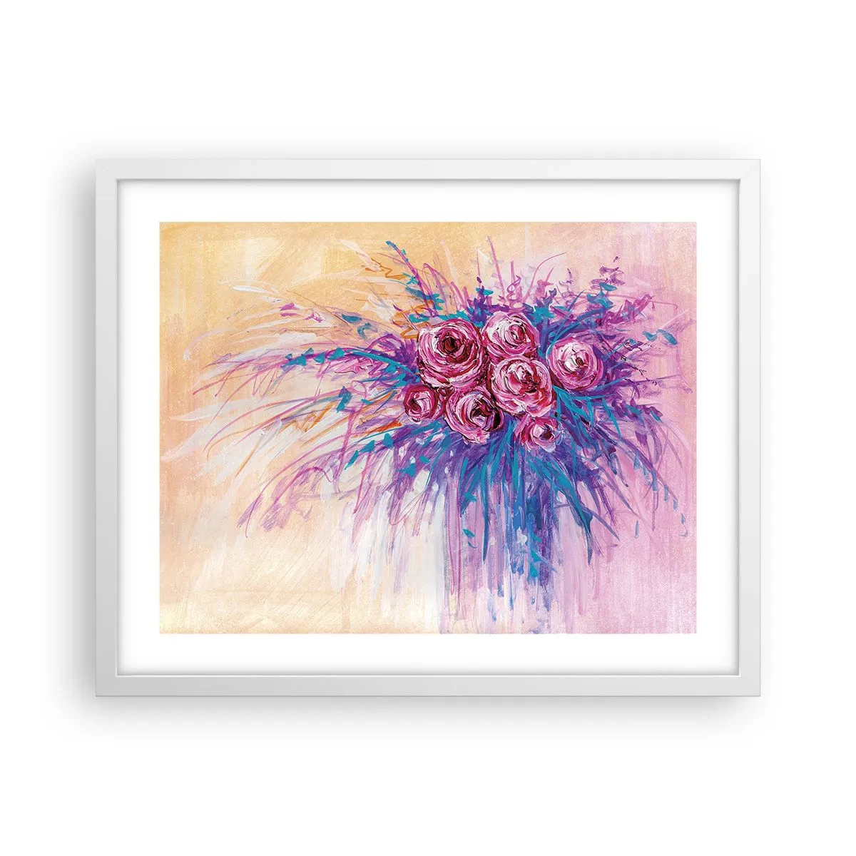 Poster in einem weißen Rahmen - Rosenbrunnen - 50x40 cm