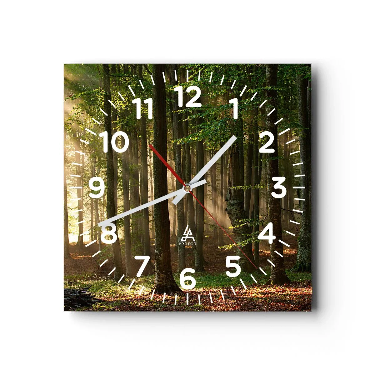 Wanduhr - Glasuhr - Strahlend an einem Frühlingsmorgen - 30x30 cm