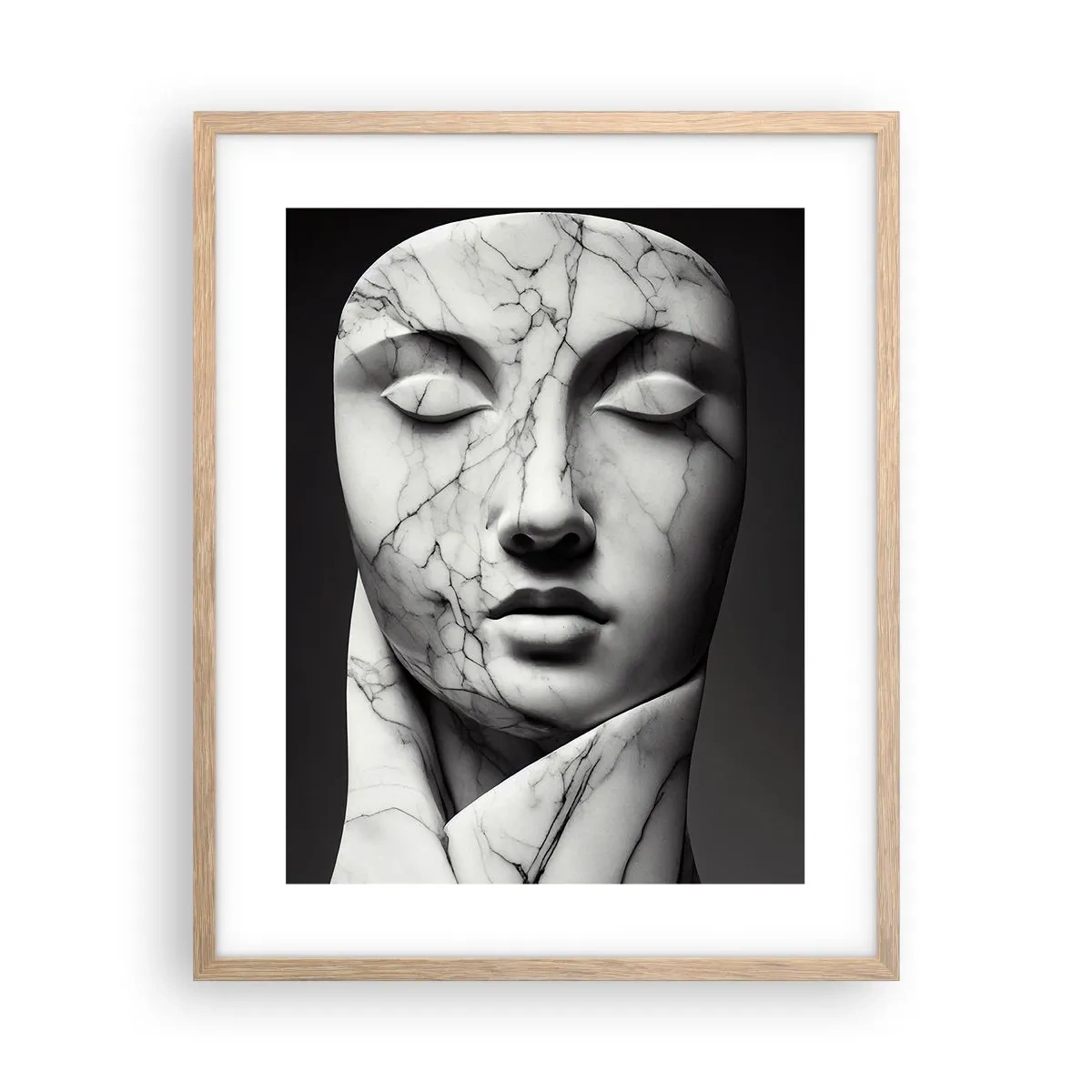 Poster in einem Rahmen aus heller Eiche - Marmorformen - 40x50 cm