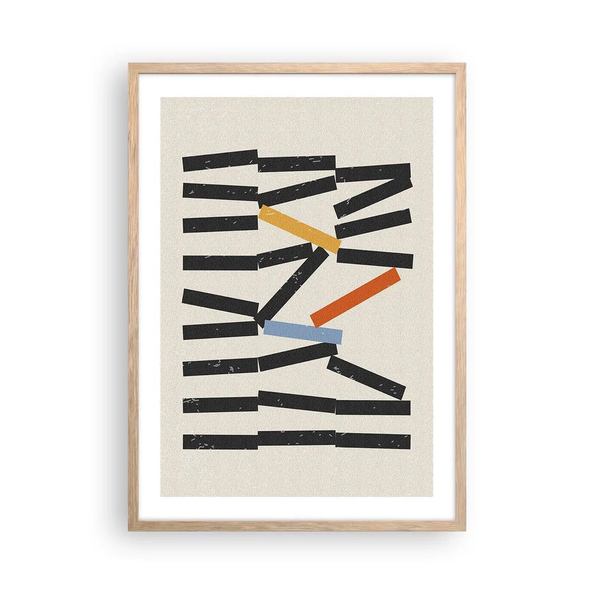 Poster in einem Rahmen aus heller Eiche - Domino – Komposition - 50x70 cm