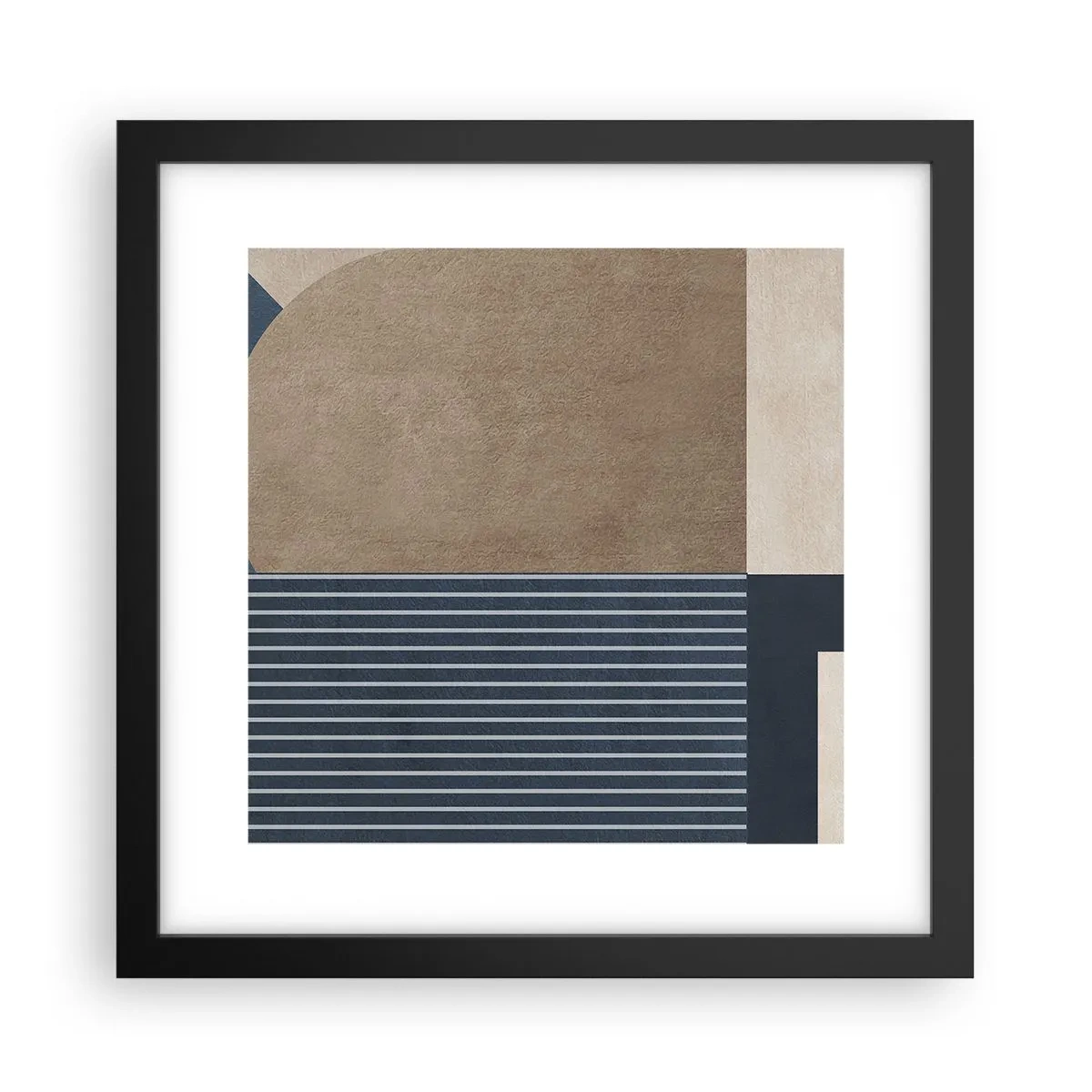 Poster in einem schwarzem Rahmen - Komposition aus Einfachheit und Rundheit - 30x30 cm