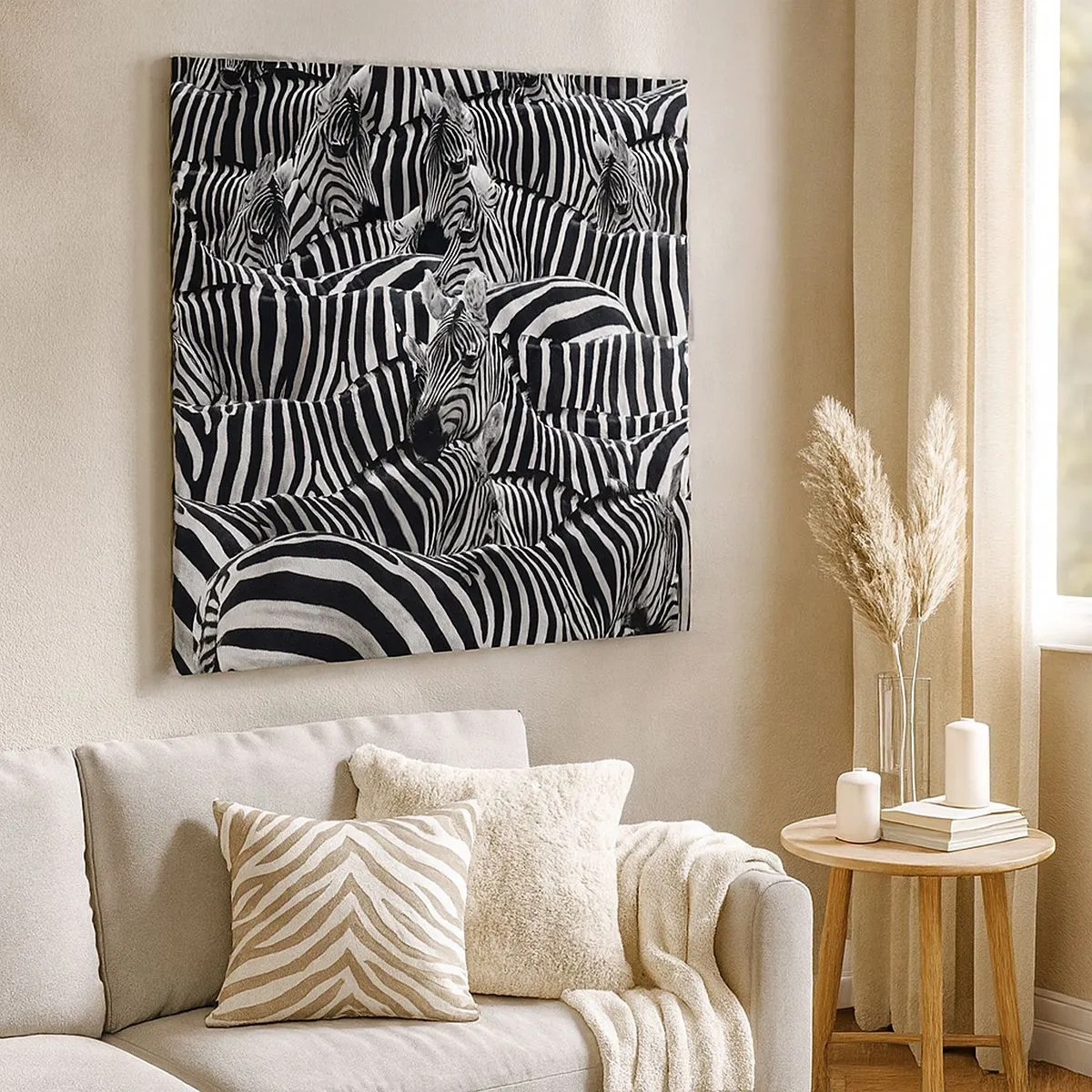 Bild auf Leinwand - Leinwandbild - Gestreiftes Gruppenportrait - 30x30 cm