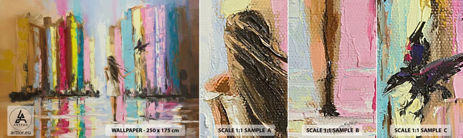 Fototapetenmuster Standard Eco - Folge mir - Abstraktion, Mädchen, Frau - 100x30 cm