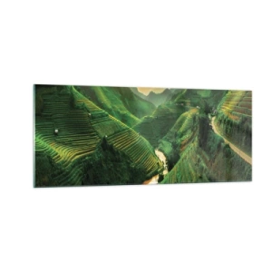 Glasbild - Bild auf glas - Vietnamesisches Tal - 100x40 cm
