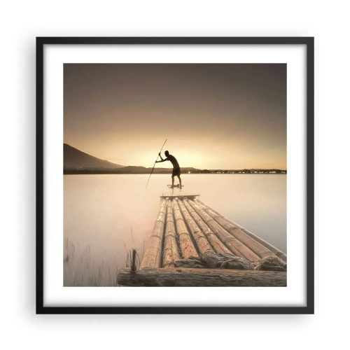 Poster in einem schwarzem Rahmen - Vor dem schlafen gehen - 50x50 cm