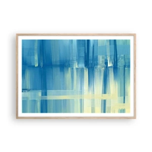 Poster in einem Rahmen aus heller Eiche - Komposition in Türkis - 100x70 cm