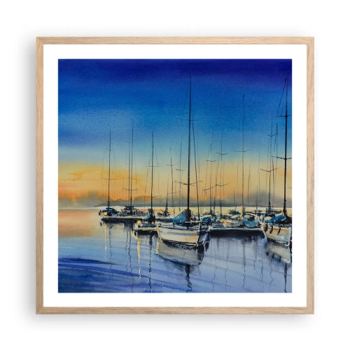 Poster in einem Rahmen aus heller Eiche - Ende eines guten Tages - 60x60 cm