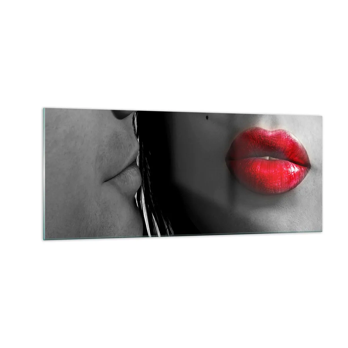 Glasbild - Bild auf glas - Gesicht am Gesicht - 100x40 cm