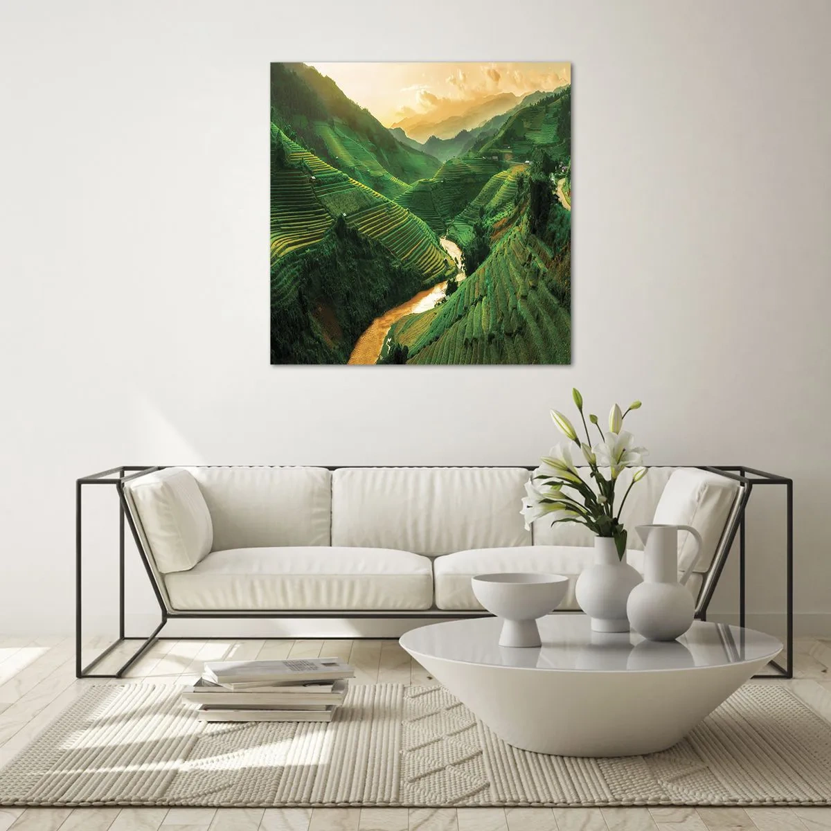 Glasbild - Bild auf glas - Vietnamesisches Tal - 50x50 cm