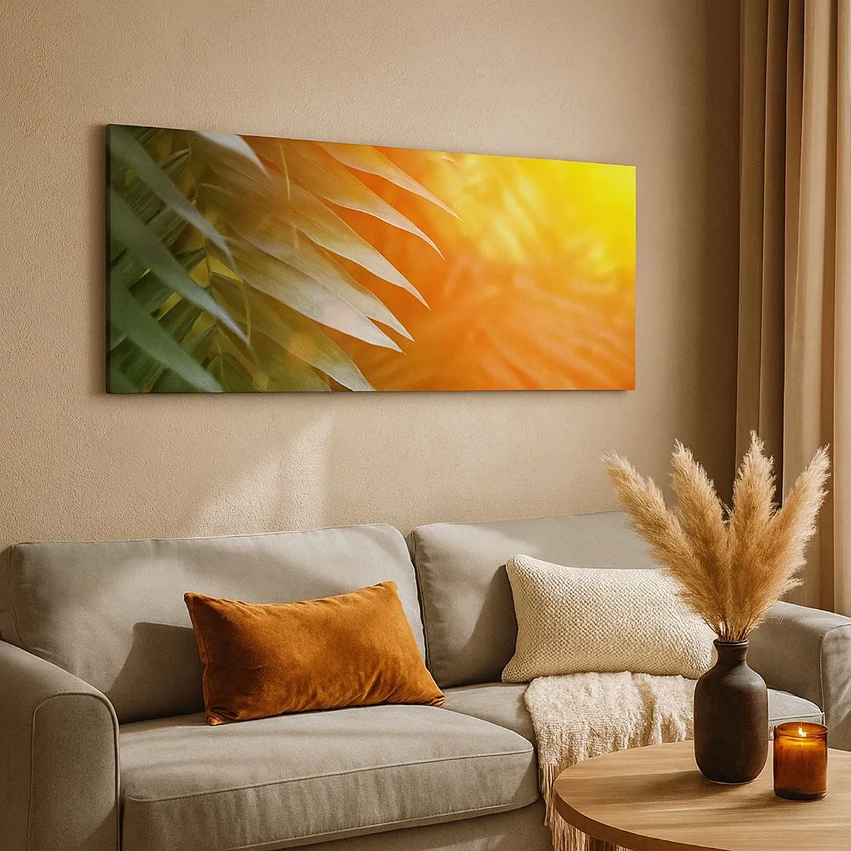 Bild auf Leinwand - Leinwandbild - Morgen im Dschungel - 100x40 cm