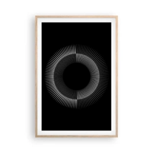 Poster in einem Rahmen aus heller Eiche - Schwarze Sonne - 61x91 cm