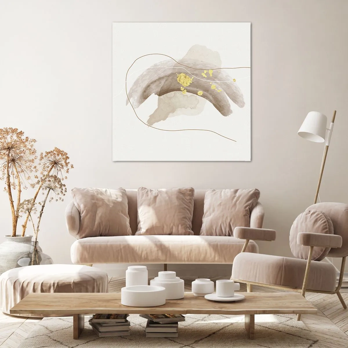 Bild auf Leinwand - Leinwandbild - Im Weltraum begegnet - 70x70 cm