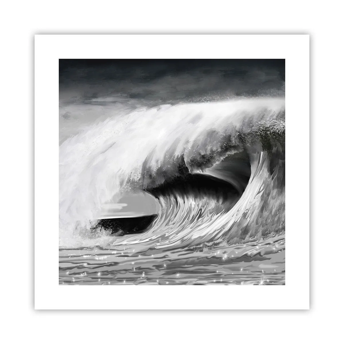 Poster - Wut des Ozeans - 40x40 cm