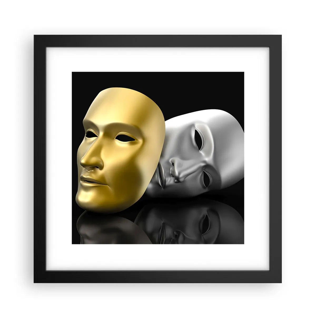 Poster in einem schwarzem Rahmen - Das Leben ist wie ein Theater - 30x30 cm