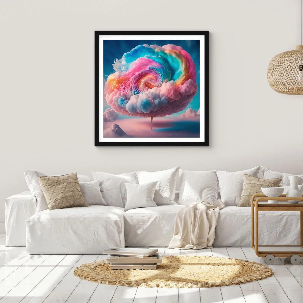 Poster in einem schwarzem Rahmen - Traum von einem Vergnügungspark - 30x30 cm
