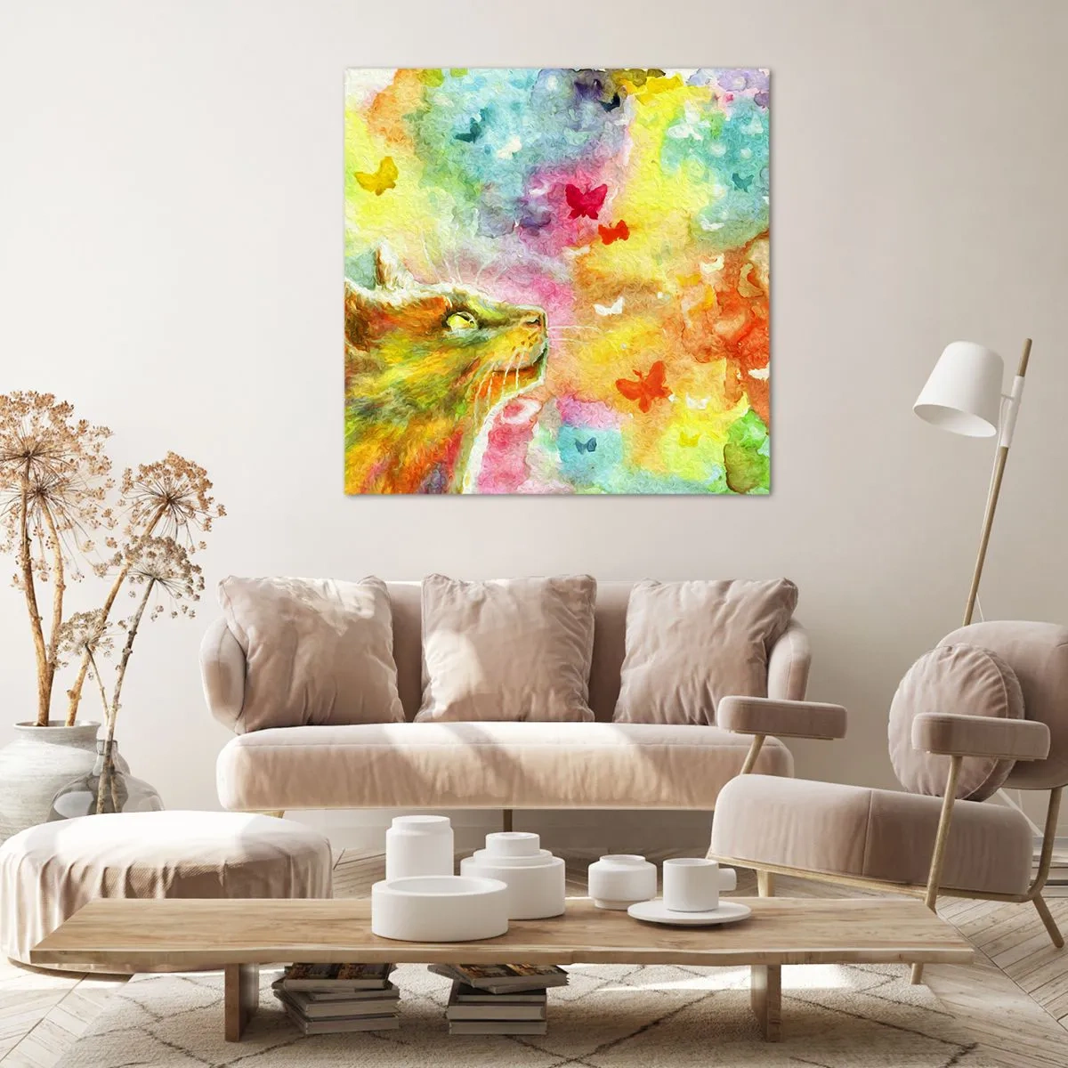 Bild auf Leinwand - Leinwandbild - Baju-baju im Katzenparadies - 50x50 cm