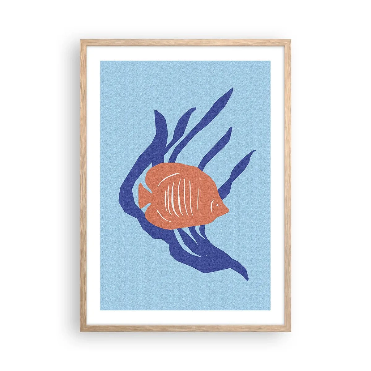 Poster in einem Rahmen aus heller Eiche - Bewohnerin von Korallengewässern - 50x70 cm