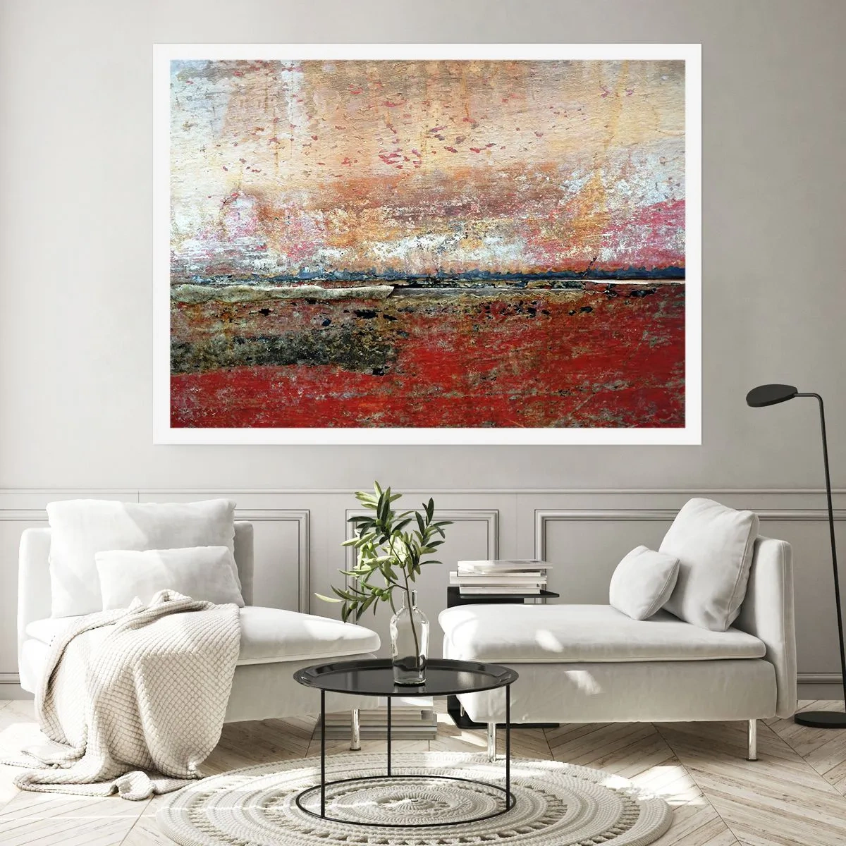 Poster - Eine abstrakte Komposition, inspiriert vom Meer und der Natur. - 100x70cm - Vielleicht liegt es am Meer - Moderne Wanddekoration für Wohnzimmer und Schlafzimmer ARTTOR