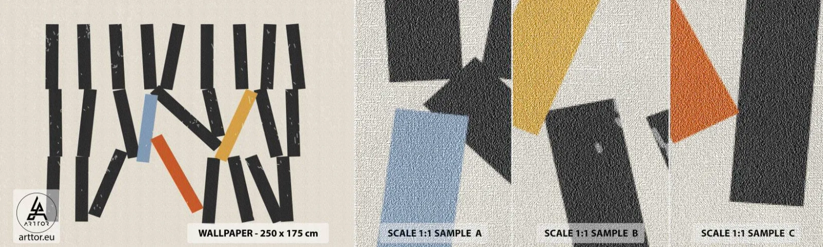 Fototapeten Muster Premium Canvas - Domino – Komposition - Minimalismus, Hipster, Zeitgenössisch - 100x30 cm