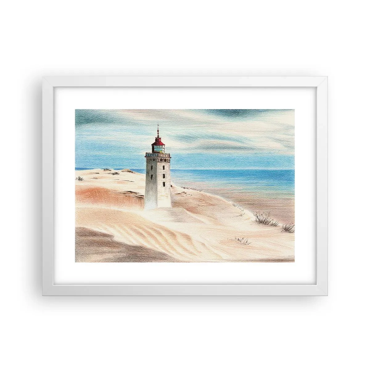 Poster in einem weißen Rahmen - Immer aufs Meer starrend - 40x30 cm