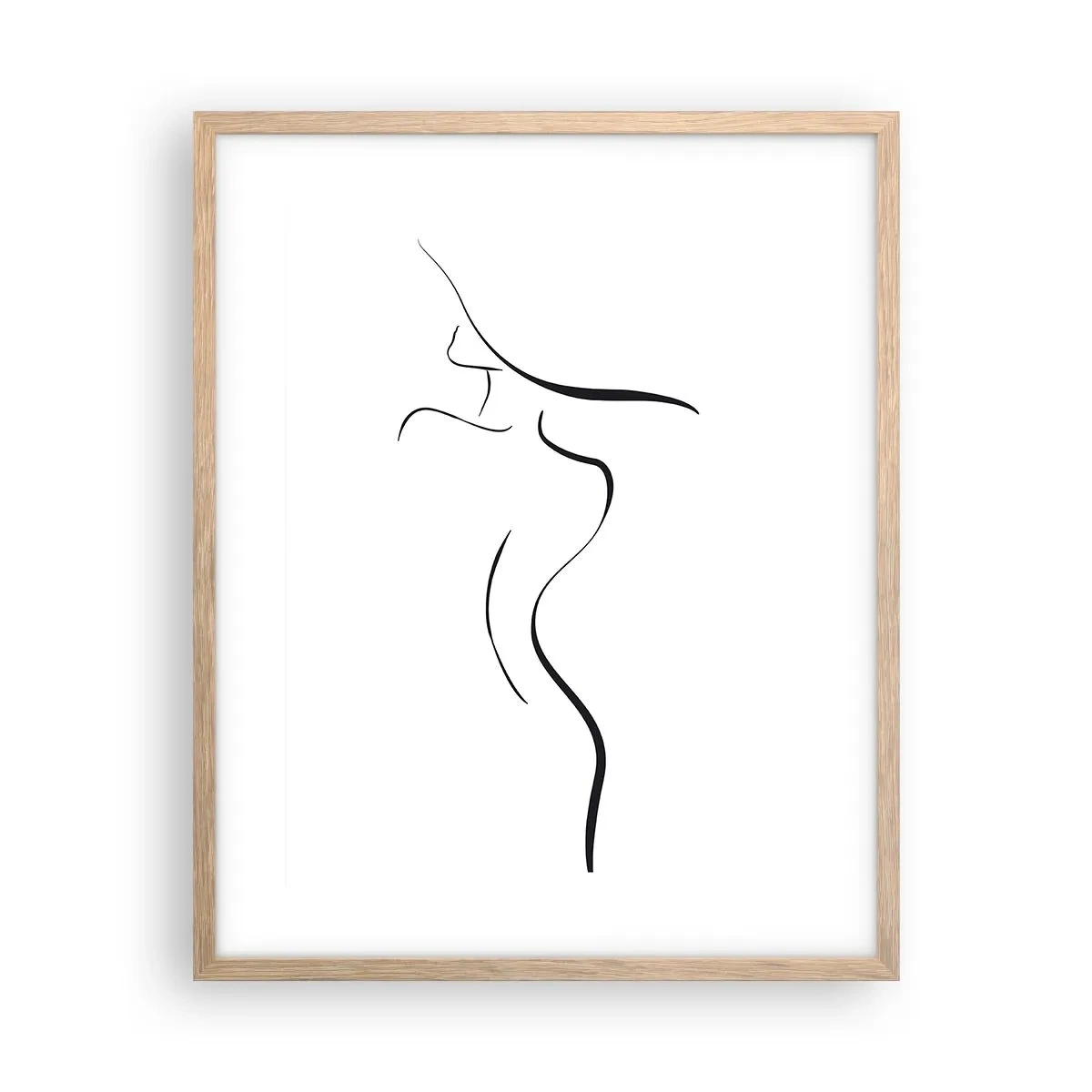 Poster in einem Rahmen aus heller Eiche - Flüchtig wie eine Welle - 40x50 cm