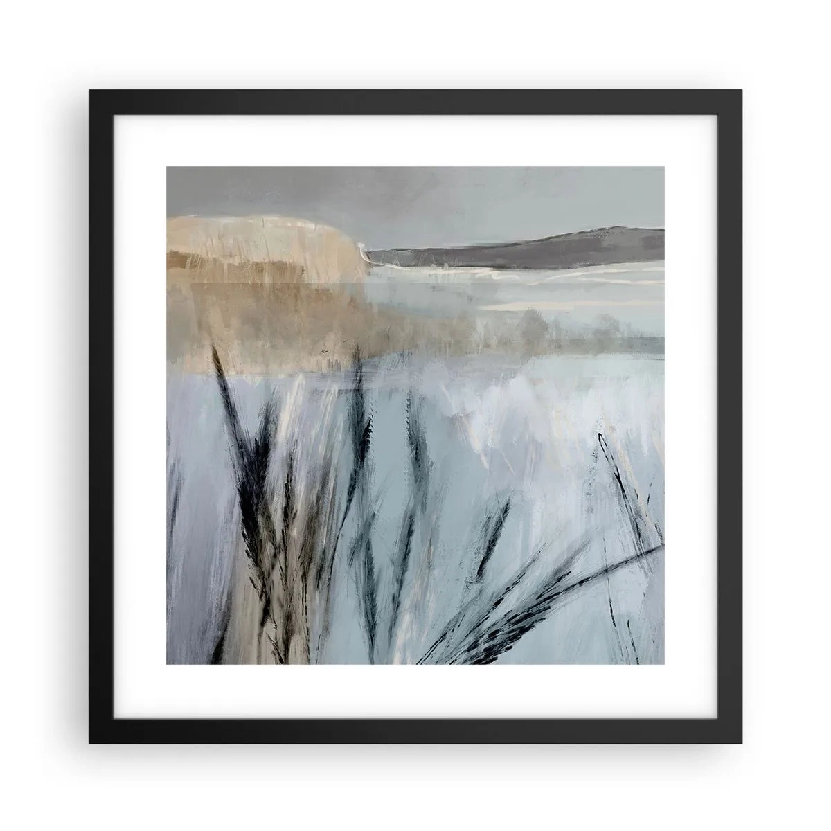 Poster in einem schwarzem Rahmen - Winterfelder - 40x40 cm