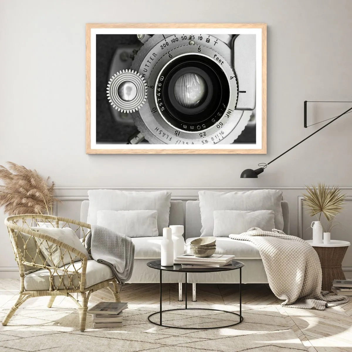 Poster in einem Rahmen aus heller Eiche - Eine Story über Hollywood - 50x40 cm