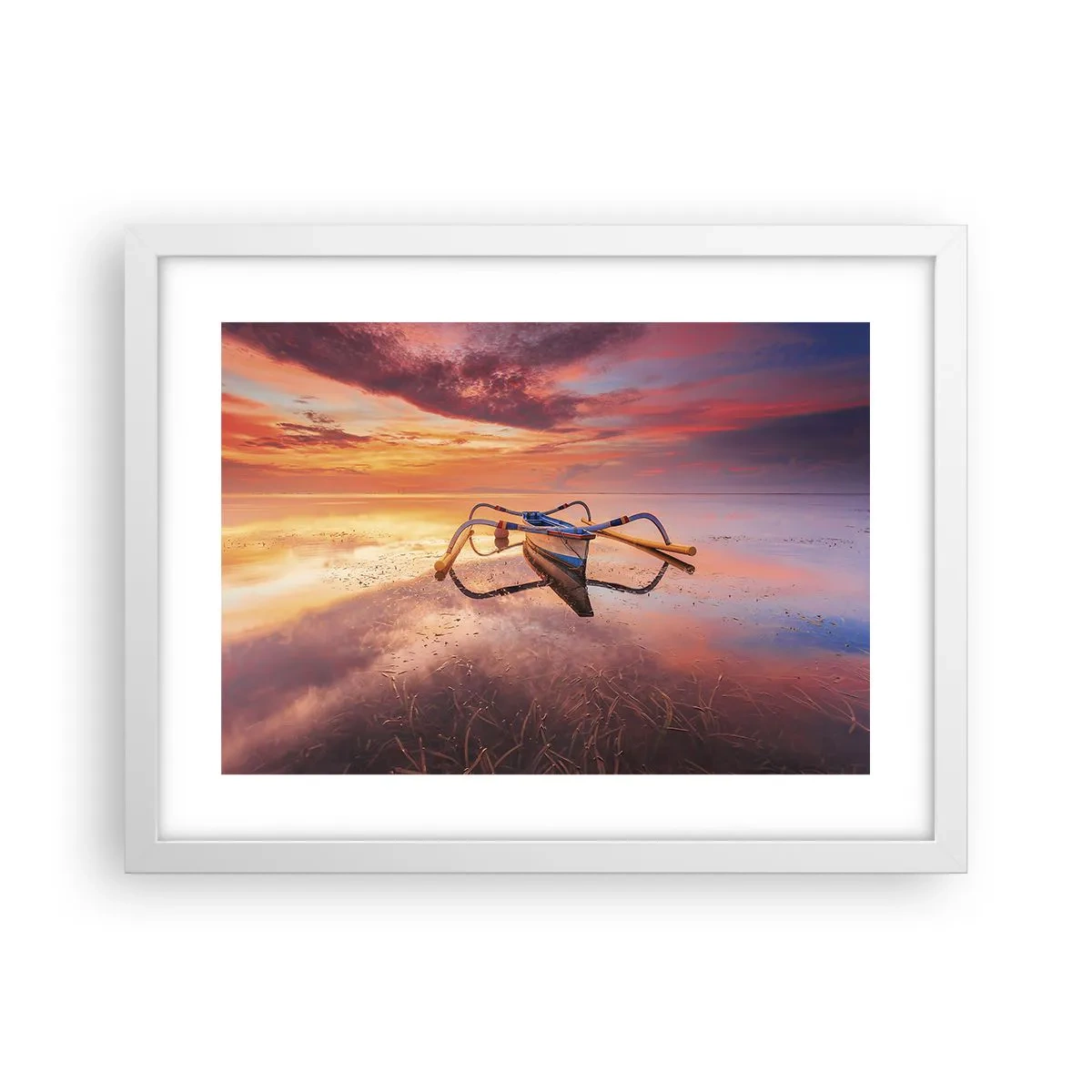 Poster in einem weißen Rahmen - Die Ruhe eines tropischen Abends - 40x30 cm
