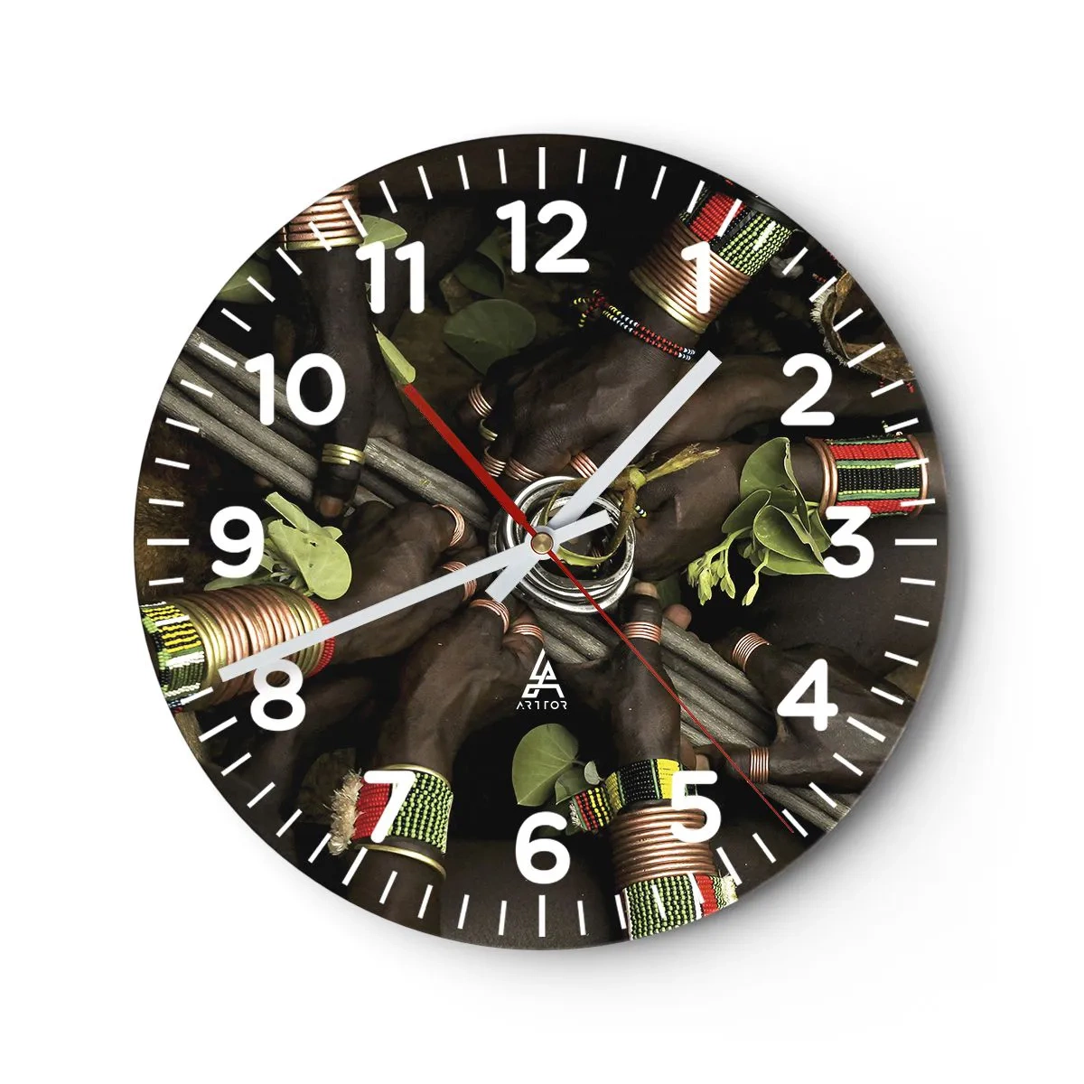 Wanduhr - Glasuhr - Wir sind zusammen - 30x30 cm