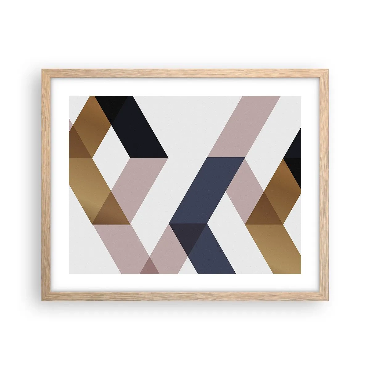 Poster in einem Rahmen aus heller Eiche - Ebenen und Winkel - 50x40 cm
