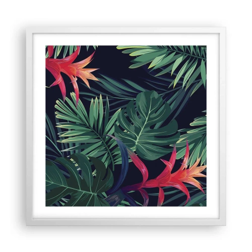 Poster in einem weißen Rahmen - Im Grünen in Flammen gehen - 50x50 cm