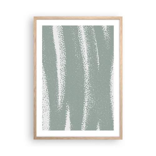 Poster in einem Rahmen aus heller Eiche - Abstraktion im Winterklima - 50x70 cm