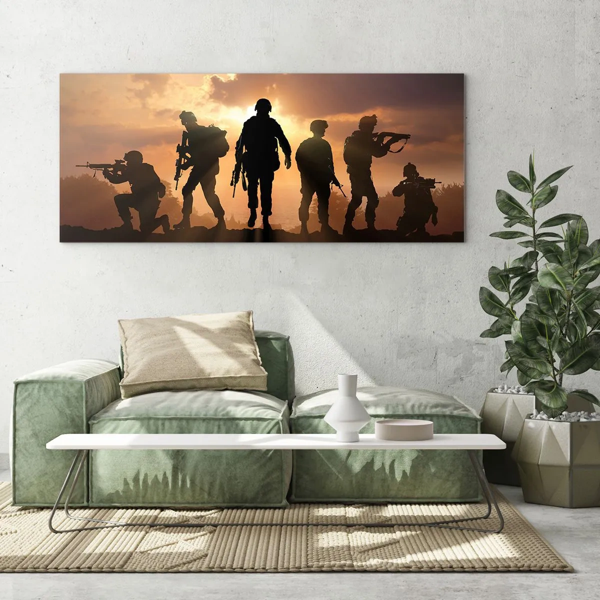 Glasbild - Bild auf glas - Waffenbrüder - 100x40 cm