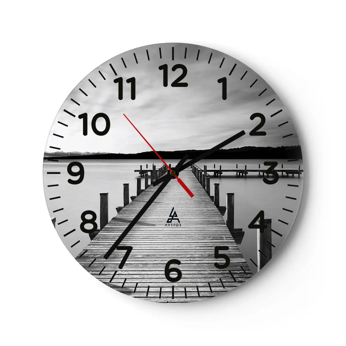 Wanduhr - Glasuhr - An der Wasserstelle - Ruhe - 40x40 cm