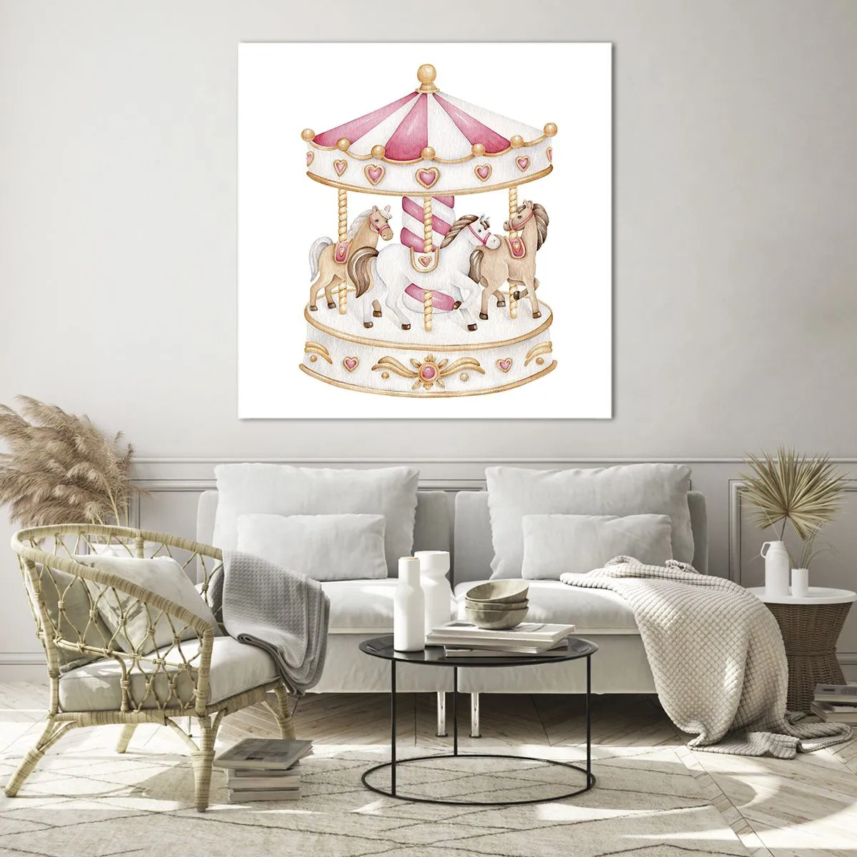 Glasbild - Bild auf glas - Süße Welt der Kindheit - 60x60 cm