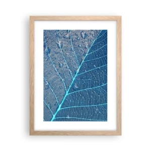Poster in einem Rahmen aus heller Eiche - Leben in Blau - 30x40 cm