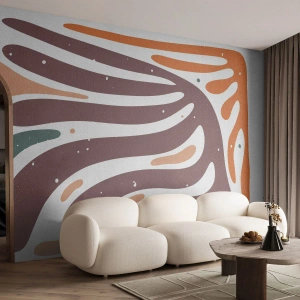 Selbstklebende Fototapete Deluxe Sticker - Strahlende organische Komposition - Boho, Minimalismus, Stück - 350x256 cm